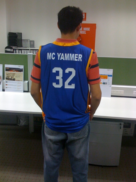 MC Yammer - basketball singlet